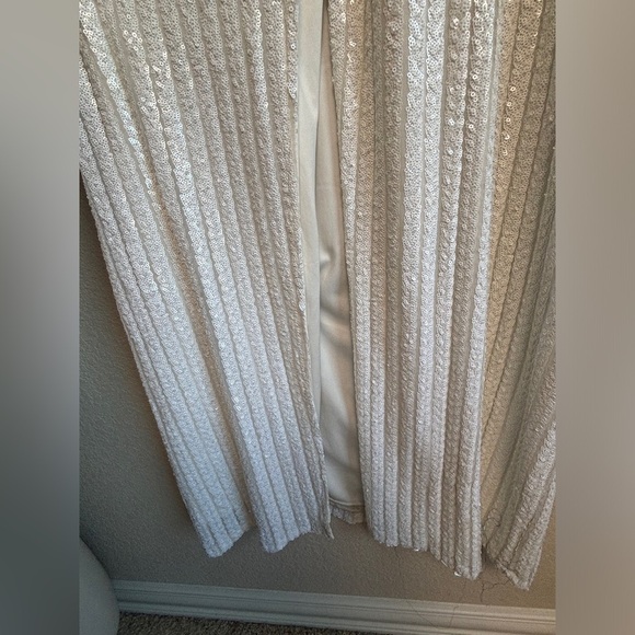 Lulus White Sequin Love Lasts Forever Sequin Wrap Style Maxi Dress XL - Picture 5 of 12